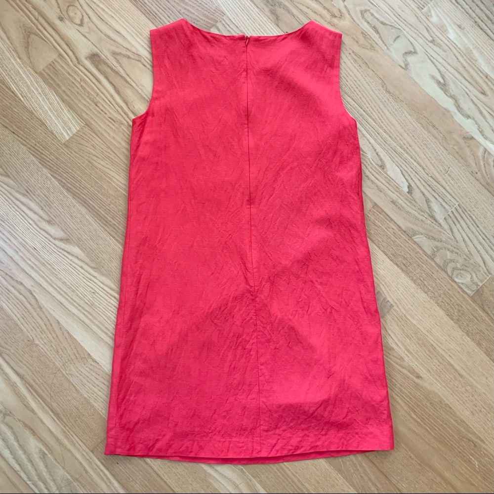 Tahari Linen dress | red Laser Cut Floral Sheath Dress red sundress mini dress - Picture 5 of 10